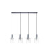 Hudson Linear Pendant 4 Light Adjustable E27 Dark Grey/Clear Narrow Line Glass-6