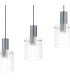 Hudson Linear Pendant 4 Light Adjustable E27 Dark Grey/Clear Narrow Line Glass-8