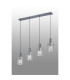 Hudson Linear Pendant 4 Light Adjustable E27 Dark Grey/Clear Narrow Line Glass-9