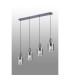 Hudson Linear Pendant 4 Light Adjustable E27 Dark Grey/Smoke Narrow Line Glass-3