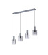 Hudson Linear Pendant 4 Light Adjustable E27 Dark Grey/Smoke Narrow Line Glass-4