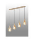 Hudson Linear Pendant 4 Light Adjustable E27 Light Gold/Amber Narrow Line Glass-3