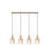 Hudson Linear Pendant 4 Light Adjustable E27 Light Gold/Amber Narrow Line Glass-5