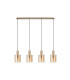 Hudson Linear Pendant 4 Light Adjustable E27 Light Gold/Amber Narrow Line Glass-6