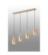 Hudson Linear Pendant 4 Light Adjustable E27 Light Gold/Amber Narrow Line Glass-9