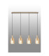 Hudson Linear Pendant 4 Light Adjustable E27 Light Gold/Amber Narrow Line Glass-10