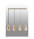 Hudson Linear Pendant 4 Light Adjustable E27 Light Gold/Amber Narrow Line Glass-11