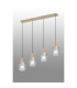 Hudson Linear Pendant 4 Light Adjustable E27 Light Gold/Clear Narrow Line Glass-3