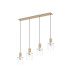 Hudson Linear Pendant 4 Light Adjustable E27 Light Gold/Clear Narrow Line Glass-4