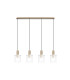 Hudson Linear Pendant 4 Light Adjustable E27 Light Gold/Clear Narrow Line Glass-5