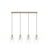 Hudson Linear Pendant 4 Light Adjustable E27 Light Gold/Clear Narrow Line Glass-6