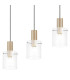 Hudson Linear Pendant 4 Light Adjustable E27 Light Gold/Clear Narrow Line Glass-8