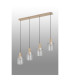Hudson Linear Pendant 4 Light Adjustable E27 Light Gold/Clear Narrow Line Glass-9