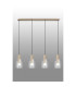 Hudson Linear Pendant 4 Light Adjustable E27 Light Gold/Clear Narrow Line Glass-10