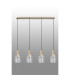 Hudson Linear Pendant 4 Light Adjustable E27 Light Gold/Clear Narrow Line Glass-11