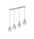 Hudson Linear Pendant 4 Light Adjustable E27 Light Gold/Smoke Narrow Line Glass-1