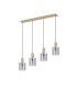 Hudson Linear Pendant 4 Light Adjustable E27 Light Gold/Smoke Narrow Line Glass-4