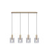 Hudson Linear Pendant 4 Light Adjustable E27 Light Gold/Smoke Narrow Line Glass-5