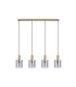 Hudson Linear Pendant 4 Light Adjustable E27 Light Gold/Smoke Narrow Line Glass-6