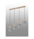 Hudson Linear Pendant 4 Light Adjustable E27 Light Gold/Smoke Narrow Line Glass-9