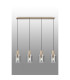 Hudson Linear Pendant 4 Light Adjustable E27 Light Gold/Smoke Narrow Line Glass-10