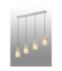 Hudson Linear Pendant 4 Light Adjustable E27 Beige Stone/Amber Wide Line Glass-3