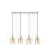 Hudson Linear Pendant 4 Light Adjustable E27 Beige Stone/Amber Wide Line Glass-6