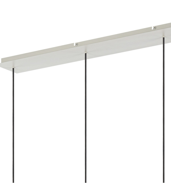 Hudson Linear Pendant 4 Light Adjustable E27 Beige Stone/Amber Wide Line Glass-7