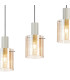 Hudson Linear Pendant 4 Light Adjustable E27 Beige Stone/Amber Wide Line Glass-8