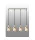 Hudson Linear Pendant 4 Light Adjustable E27 Beige Stone/Amber Wide Line Glass-10