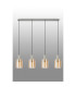 Hudson Linear Pendant 4 Light Adjustable E27 Beige Stone/Amber Wide Line Glass-11