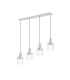 Hudson Linear Pendant 4 Light Adjustable E27 Beige Stone/Clear Wide Line Glass-1