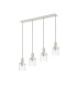 Hudson Linear Pendant 4 Light Adjustable E27 Beige Stone/Clear Wide Line Glass-4