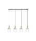 Hudson Linear Pendant 4 Light Adjustable E27 Beige Stone/Clear Wide Line Glass-5