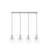 Hudson Linear Pendant 4 Light Adjustable E27 Beige Stone/Clear Wide Line Glass-6
