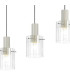 Hudson Linear Pendant 4 Light Adjustable E27 Beige Stone/Clear Wide Line Glass-8
