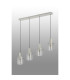 Hudson Linear Pendant 4 Light Adjustable E27 Beige Stone/Clear Wide Line Glass-9