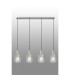 Hudson Linear Pendant 4 Light Adjustable E27 Beige Stone/Clear Wide Line Glass-10