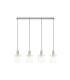 Hudson Linear Pendant 4 Light Adjustable E27 Beige Stone/Frosted/Clear Wide Line Glass-5