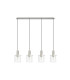 Hudson Linear Pendant 4 Light Adjustable E27 Beige Stone/Frosted/Clear Wide Line Glass-6