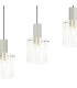 Hudson Linear Pendant 4 Light Adjustable E27 Beige Stone/Frosted/Clear Wide Line Glass-8