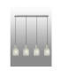 Hudson Linear Pendant 4 Light Adjustable E27 Beige Stone/Frosted/Clear Wide Line Glass-10