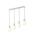 Hudson Linear Pendant 4 Light Adjustable E27 Beige Stone/Gloss White Wide Line Glass-1