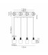 Hudson Linear Pendant 4 Light Adjustable E27 Beige Stone/Gloss White Wide Line Glass-2