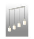 Hudson Linear Pendant 4 Light Adjustable E27 Beige Stone/Gloss White Wide Line Glass-3