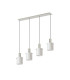 Hudson Linear Pendant 4 Light Adjustable E27 Beige Stone/Gloss White Wide Line Glass-4