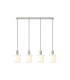 Hudson Linear Pendant 4 Light Adjustable E27 Beige Stone/Gloss White Wide Line Glass-5