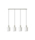 Hudson Linear Pendant 4 Light Adjustable E27 Beige Stone/Gloss White Wide Line Glass-6