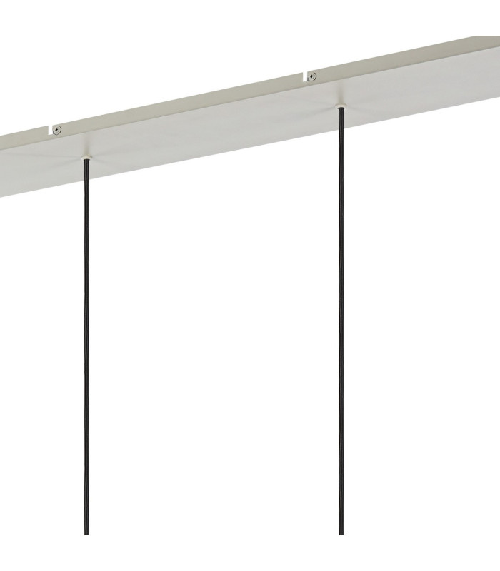 Hudson Linear Pendant 4 Light Adjustable E27 Beige Stone/Gloss White Wide Line Glass-7