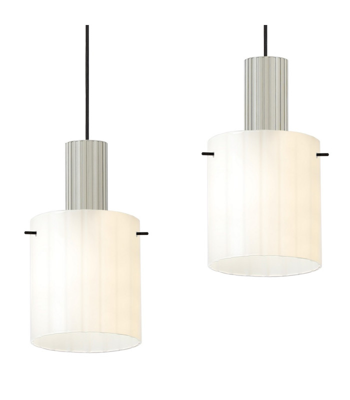 Hudson Linear Pendant 4 Light Adjustable E27 Beige Stone/Gloss White Wide Line Glass-8